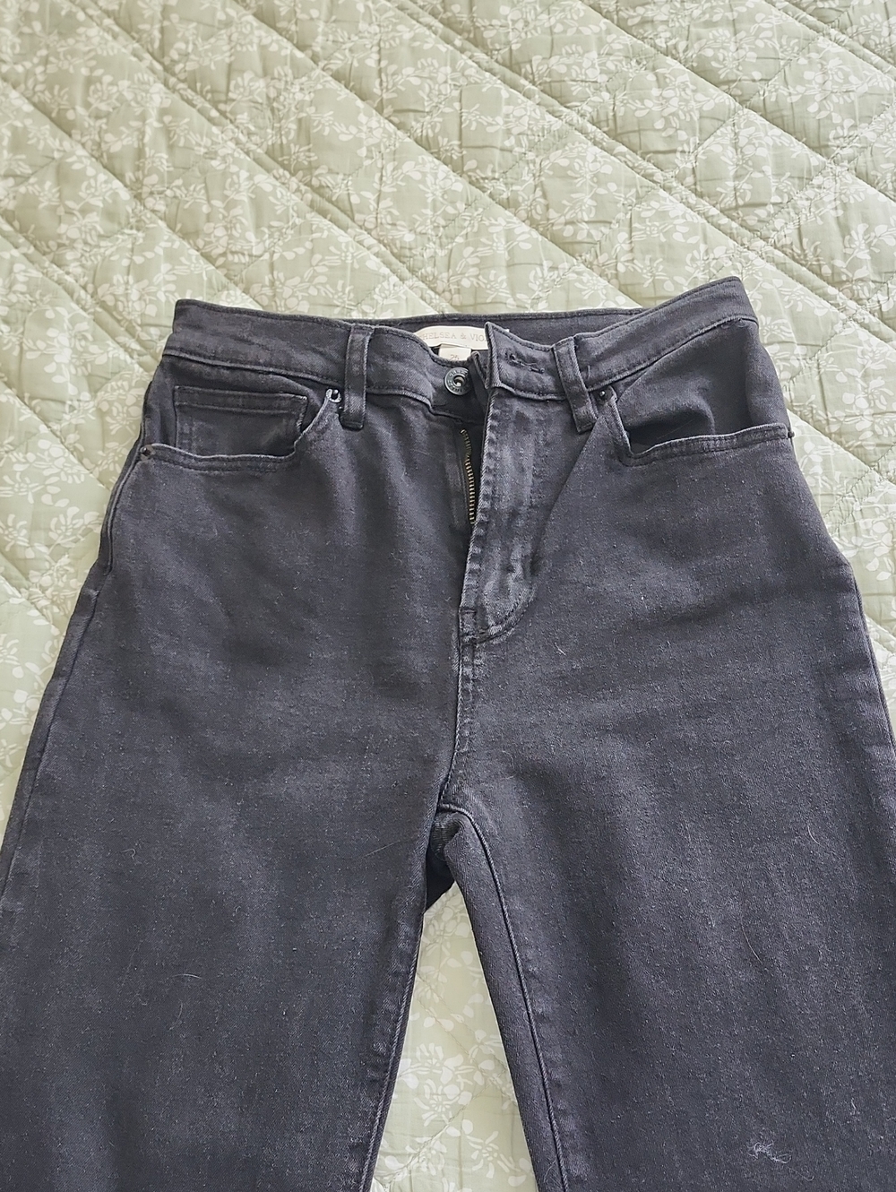 Chelsea & Violet High-Rise Straight Jeans - Charcoal
